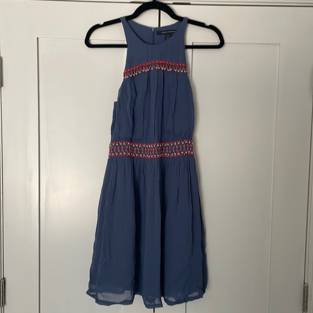 French connection - grey/blue beaded dress - size 2